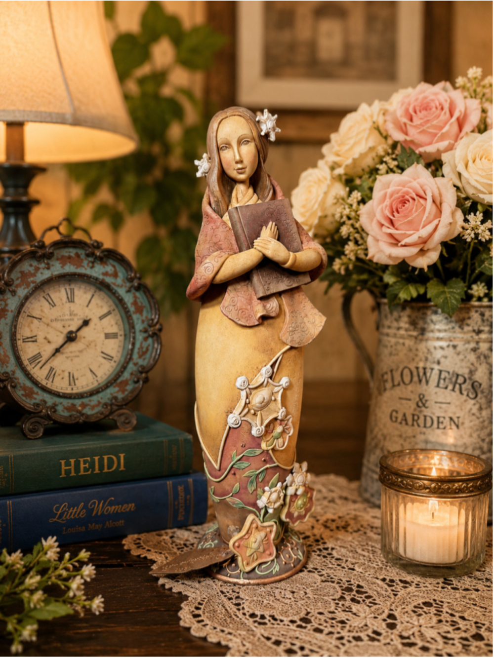 Enesco Blooming Wild "Gifts" Karen Hahn 2004 Remembrance Christmas Figurine